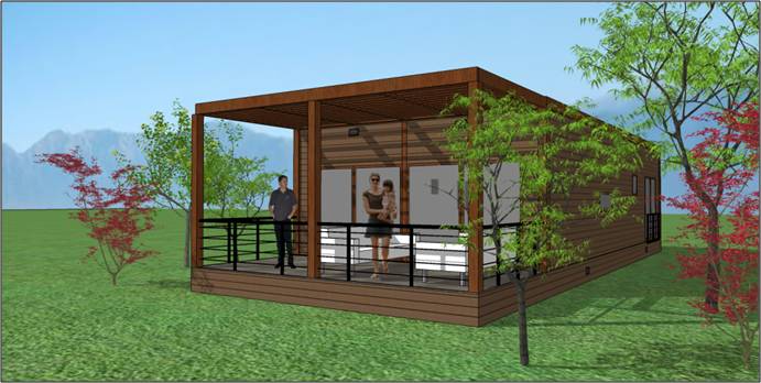 Kit Casa Uno 38 m² de VAS PANEL - Casa Prefabricada Chile