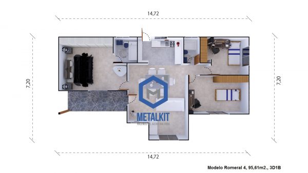 metalkit 95m2 3D plano