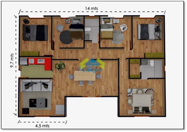 Casas Caballero plano modelo 120