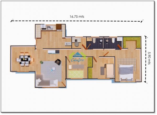 Casas Caballero plano modelo 97