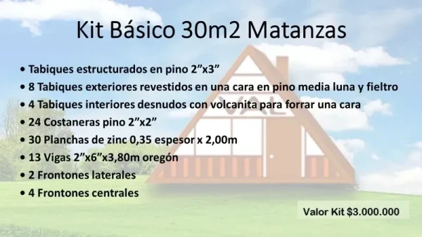 Plano Casa Prefabricada Mantanzas 30 m² de Casas Val