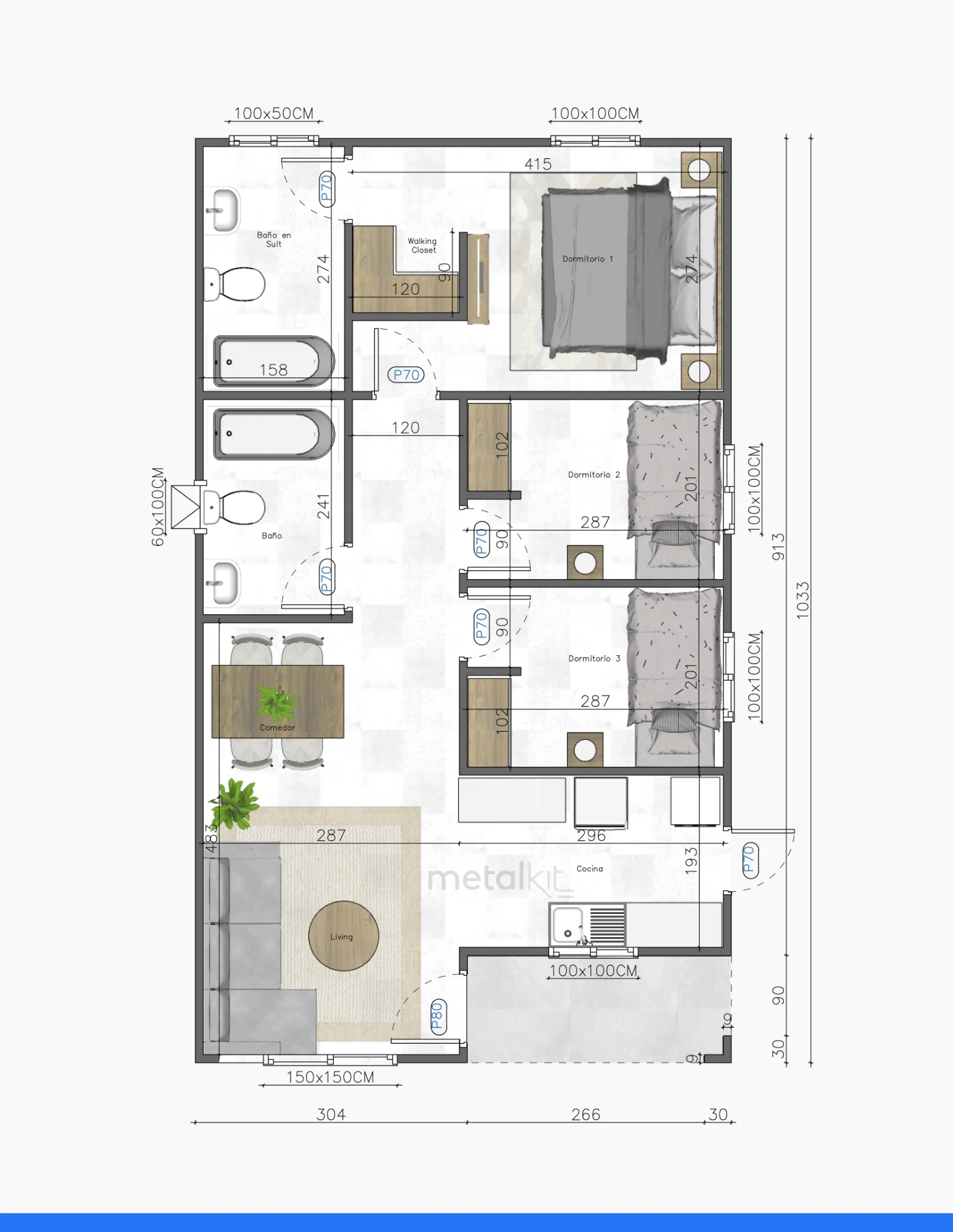 Modelo A-61m² de METALKIT - Imagen 2