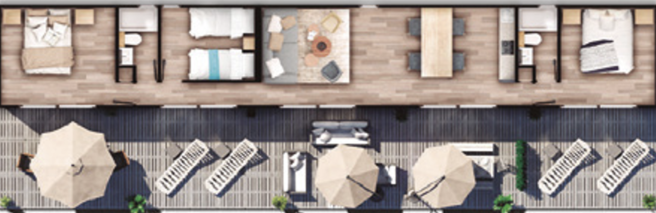 Modelo Triple Tiny Home Plano